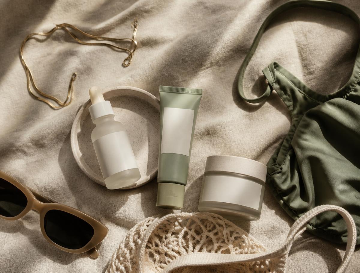 Product styling for a skincare campaign